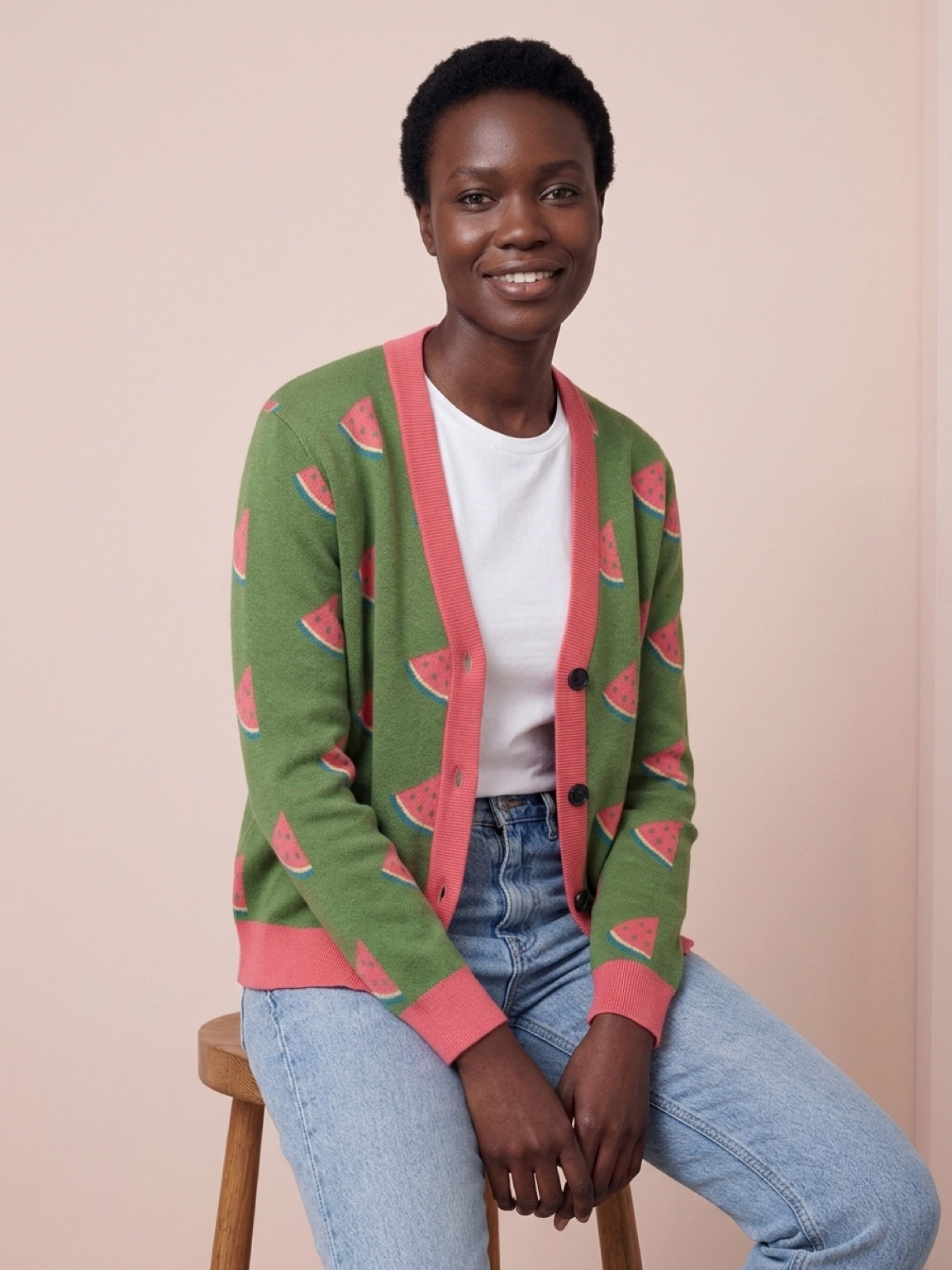 Watermelon Arcade Knit Cardi