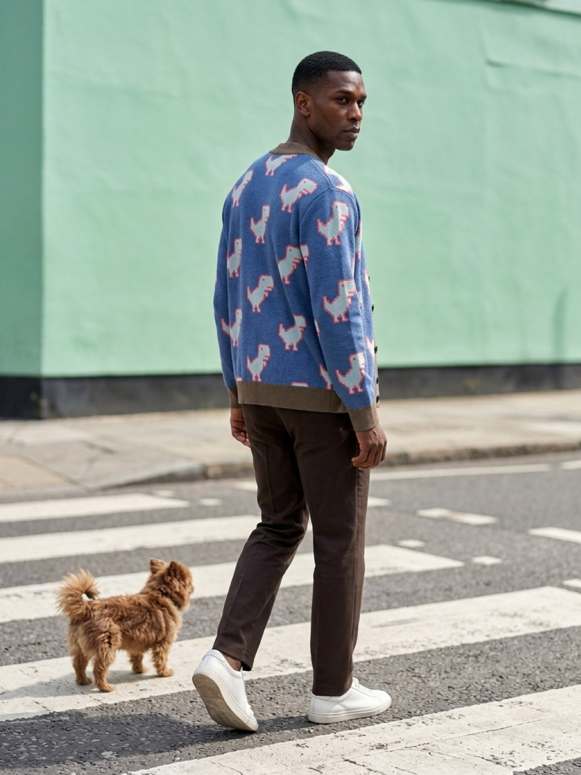 Dino Byte Blue Knit Cardi