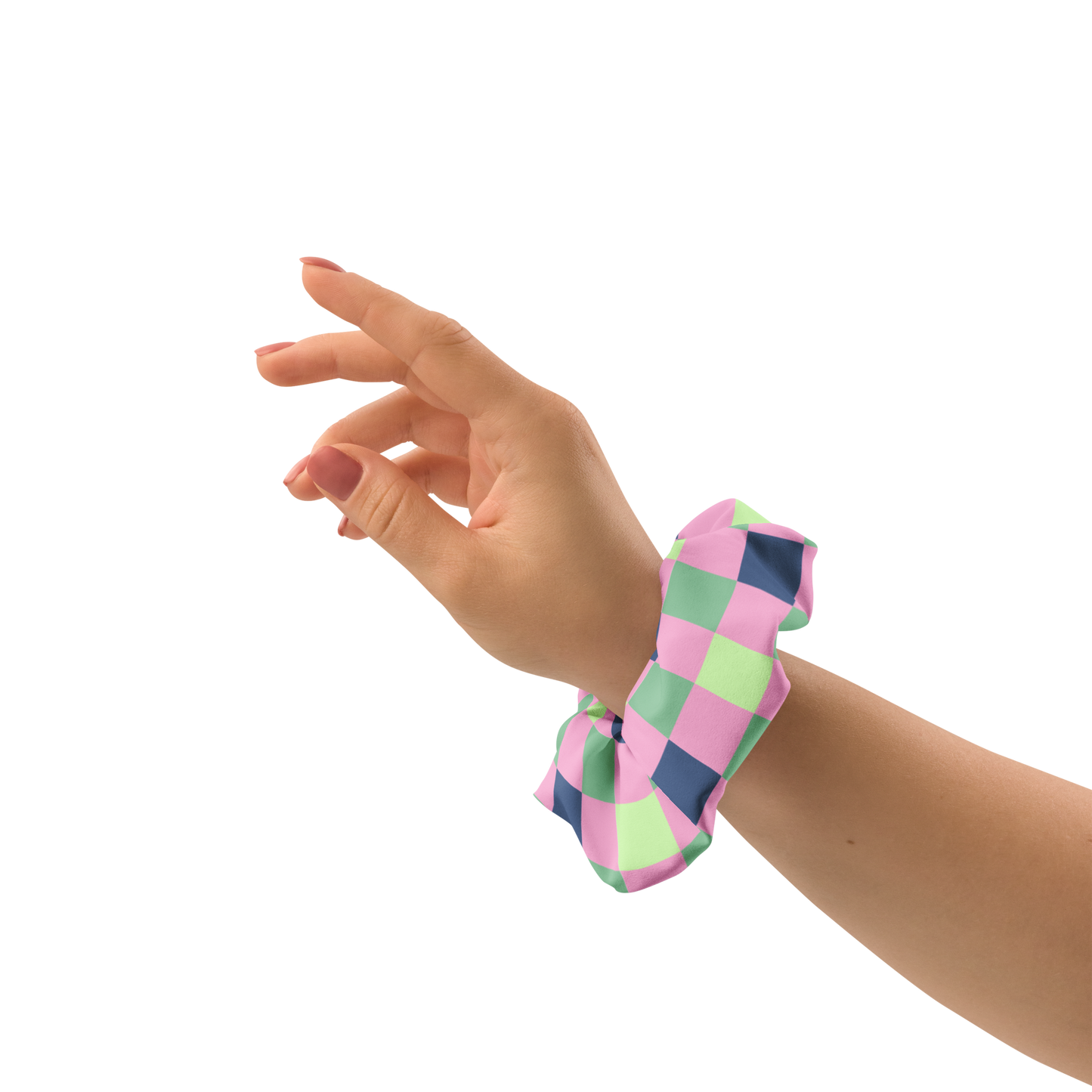 Pixel Candy Pastel Check Scrunchie
